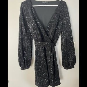 Sequin black holiday dress